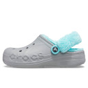 Crocs Baya Lined Fuzz Strap Grey Ice Blue